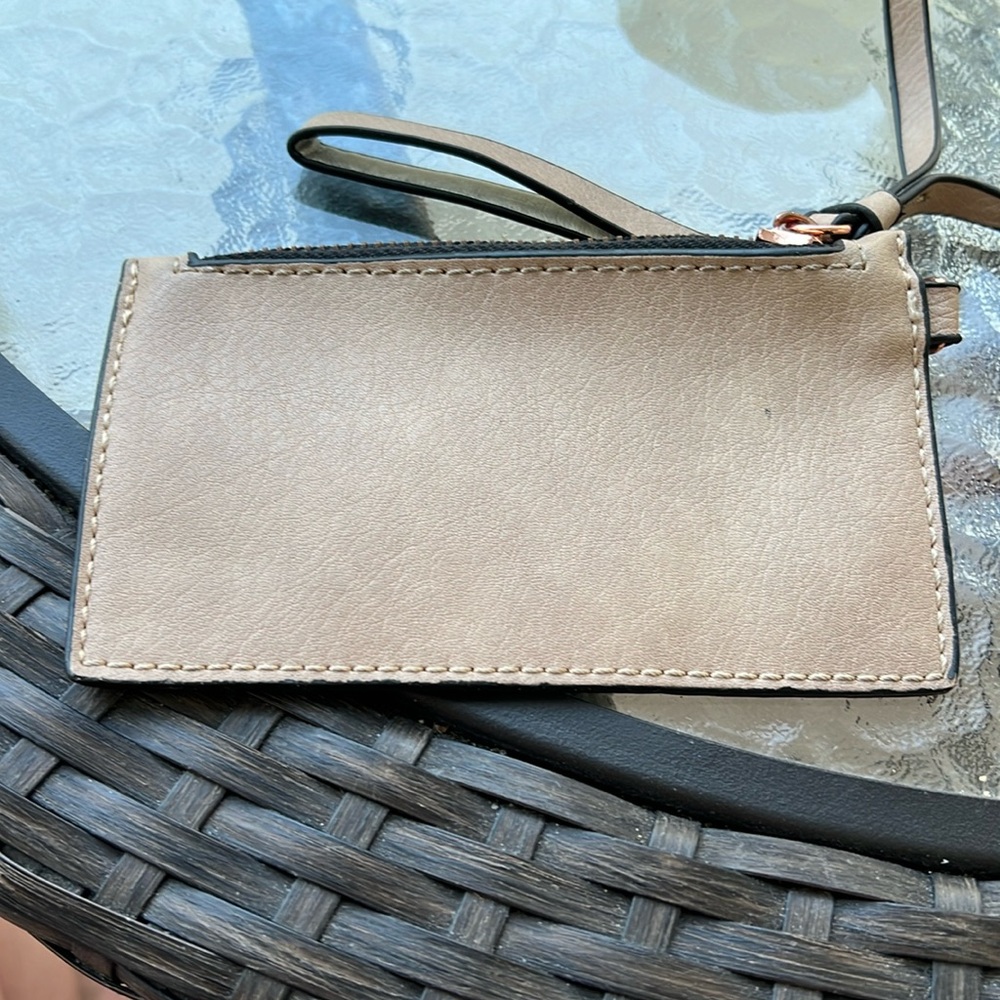 Leather zippy card case/ wristlet
